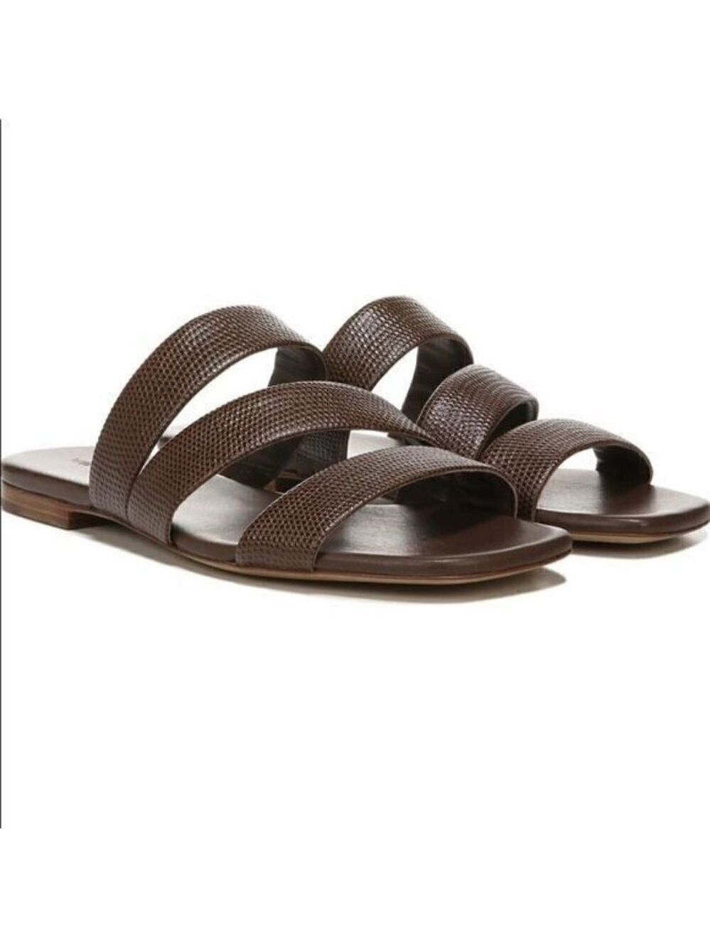 VINCE New Women's Brown "Dallas" Sandals Leather Slip On Flats